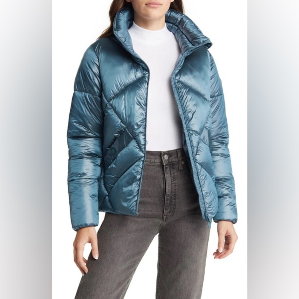 Save the Duck Joan Water Repellent Recycled Nylon Puffer Jacket in Heaven Blue